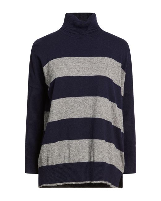 Messagerie Blue Turtleneck Merino Wool, Viscose, Cashmere, Microfiber