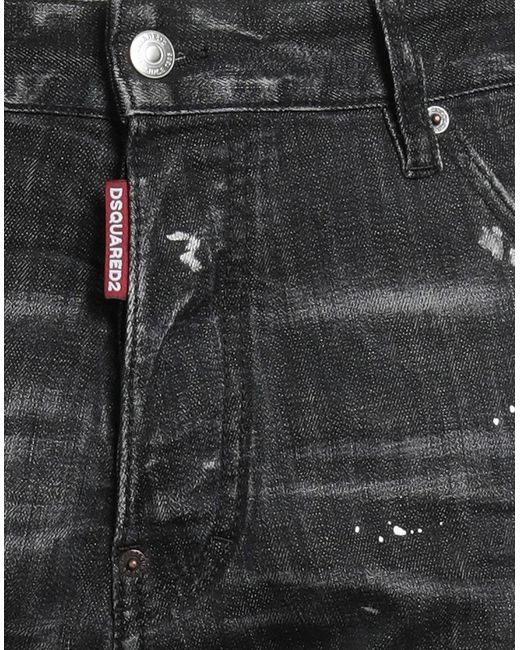 DSquared² Gray Jeans Cotton, Elastane, Calfskin for men