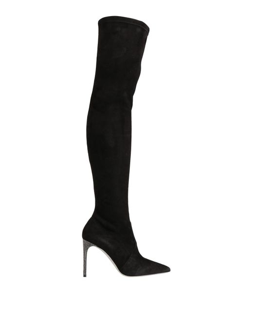 Rene Caovilla Black Boot Leather