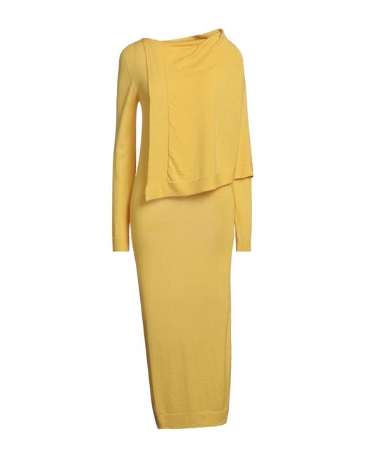 Rick Owens Yellow Midi Dress