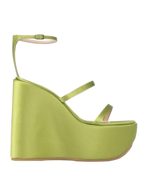 Casadei Green Sandals Textile Fibers