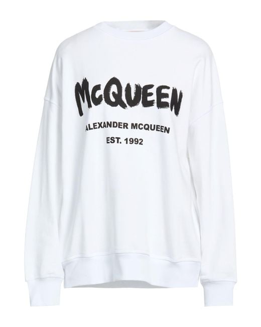 McQueen White Sweatshirt Cotton