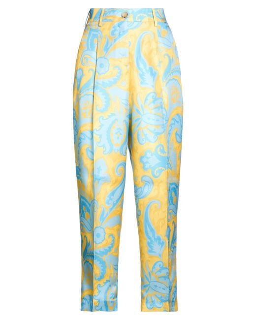 Etro Blue Azure Pants Silk