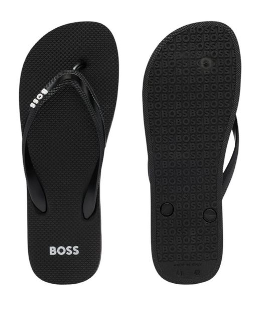 Sandalias de dedo Boss de hombre de color Black