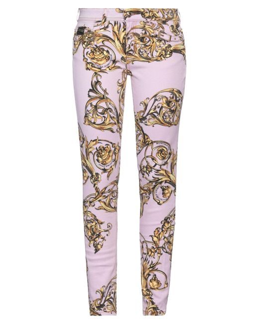 Versace Pink Light Pants Cotton, Elastane