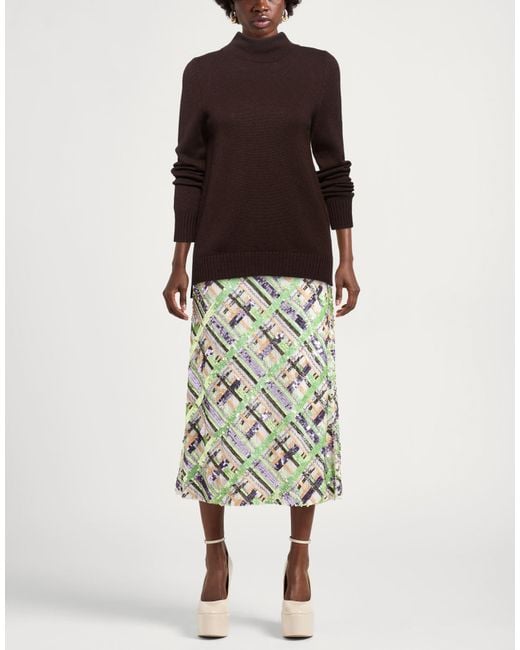 Gran Sasso Brown Turtleneck Wool, Viscose, Cashmere