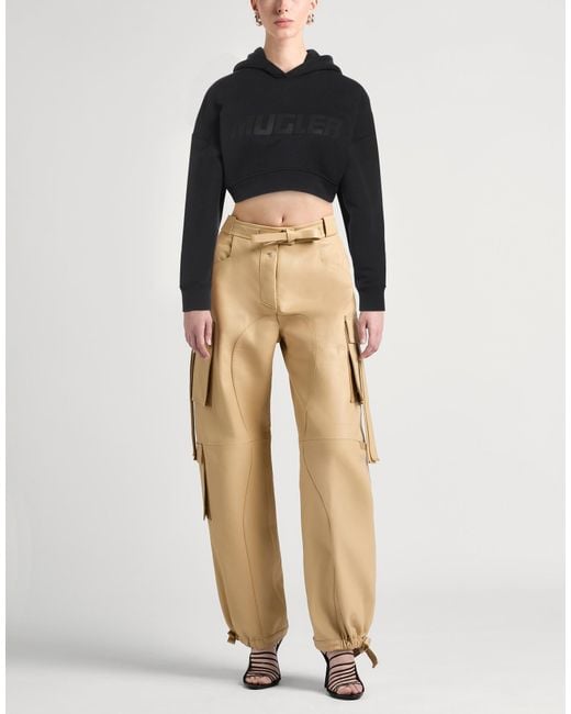 Mugler Black Sweatshirt Cotton, Polyester