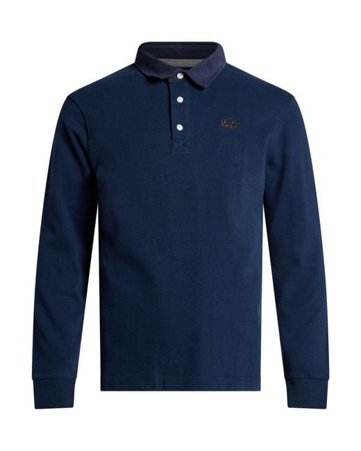 La Martina Blue Polo Shirts for men