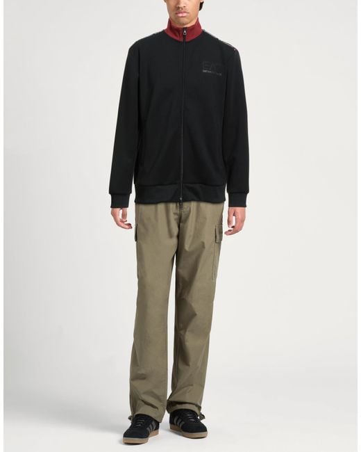 EA7 Black Sweatshirt Polyester, Viscose, Elastane for men