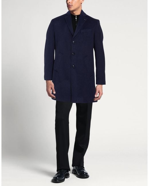 Exte Blue Coat Polyester, Ramie, Elastane for men