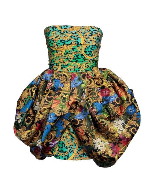 Versace Jeans Couture Green Mini Dress Polyester