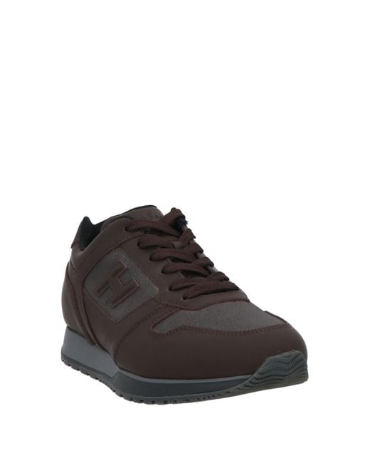 Hogan Brown Sneakers Leather, Textile Fibers for men