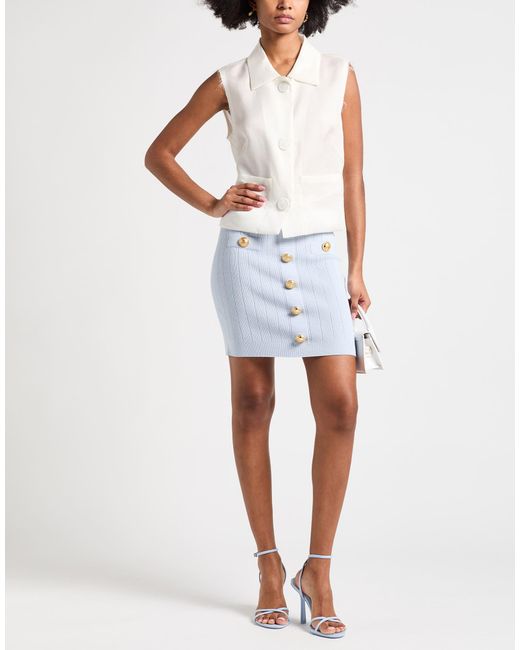 Balmain Blue Mini Skirt