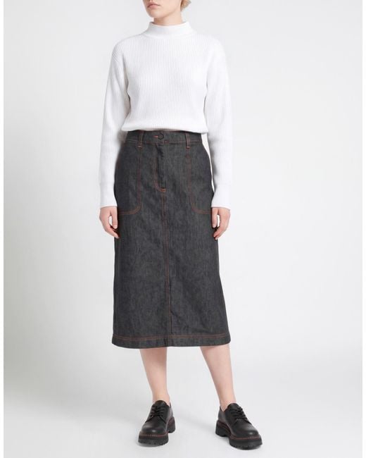 Niu Gray Denim Skirt Cotton, Elastane