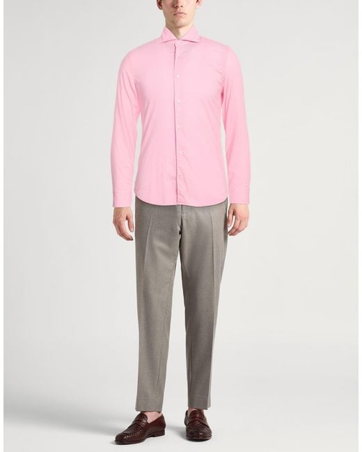 Fedeli Pink Shirt Cotton, Elastane for men