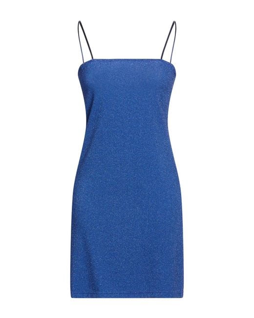 4giveness Blue Mini Dress Viscose, Polyester, Polyamide, Elastane