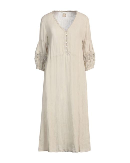 Vestito Midi di 120% Lino in Natural