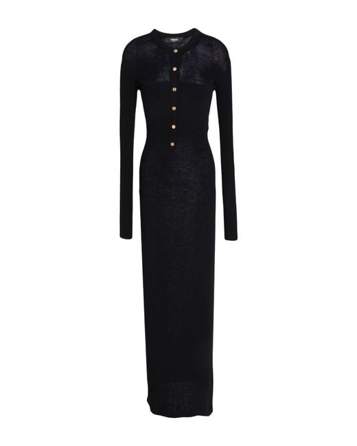 Versace Black Midi Dress Virgin Wool, Polyamide, Elastane
