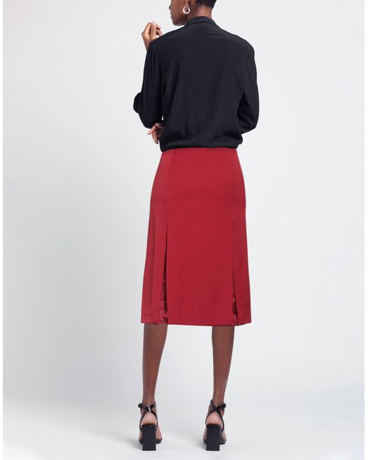 Victoria Beckham Red Midi Skirt