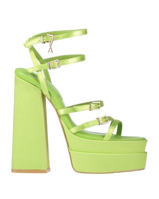 Twinset Green Sandals Textile Fibers