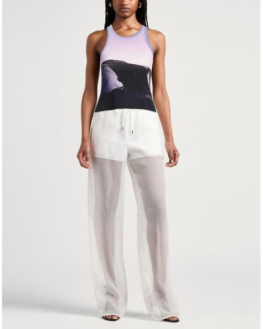 MSGM Blue Lilac Tank Top Cotton, Elastane