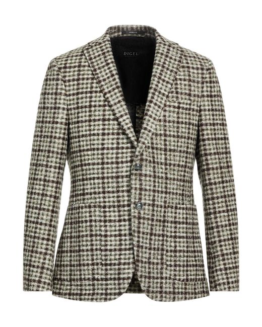 DIGEL Black Dark Blazer Virgin Wool, Cotton, Polyester for men