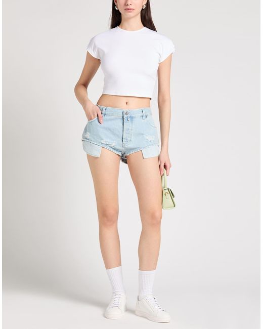 032c Blue Denim Shorts Organic Cotton