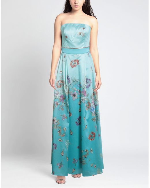 Camilla Blue Maxi Dress Polyester