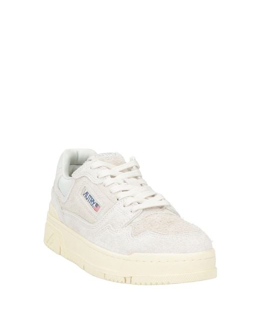 Autry White Ivory Sneakers Leather, Textile Fibers