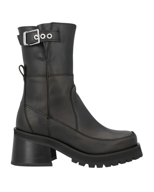 Ganni Black Ankle Boots Textile Fibers