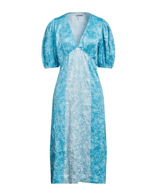 Ganni Blue Midi-Kleid