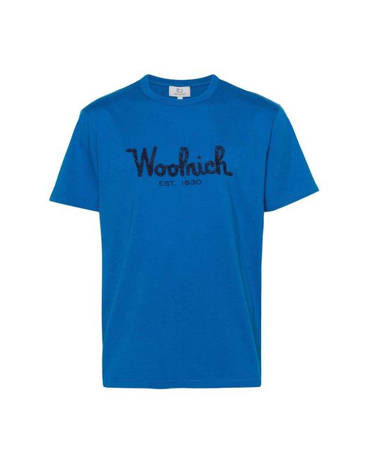 T-shirt di Woolrich in Blue da Uomo