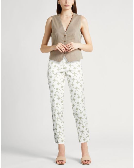 Peserico White Icon 4718 Pants Cotton, Elastane