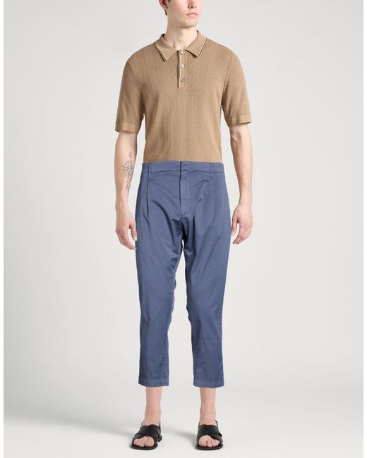 Dondup Blue Slate Pants Cotton, Polyester, Elastane for men