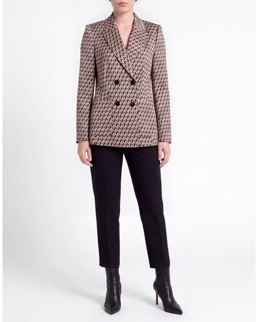 Marc Cain Brown Blazer Polyester, Polyamide, Elastane