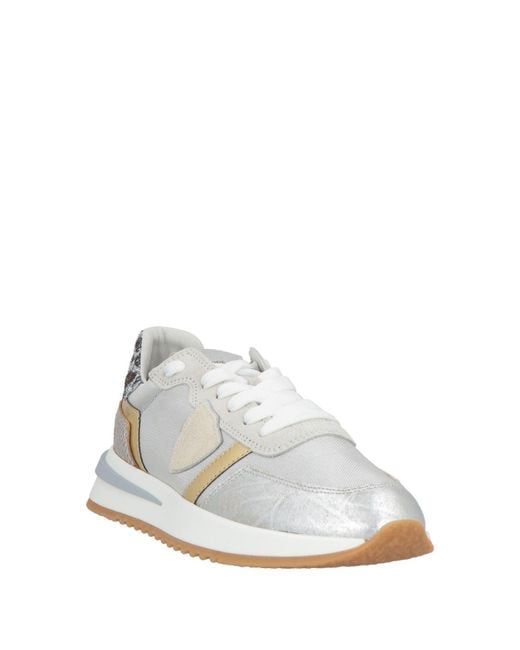 Philippe Model White Sneakers Leather, Textile Fibers