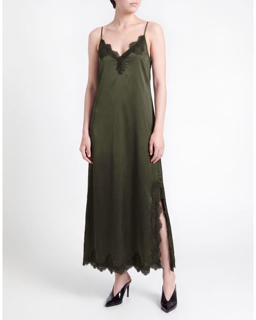 Pink Memories Green Midi Dress Viscose, Elastane