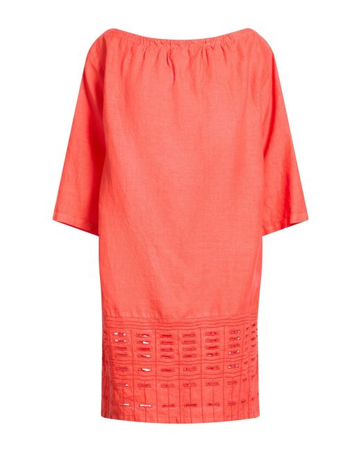120% Lino Red Mini Dress Linen