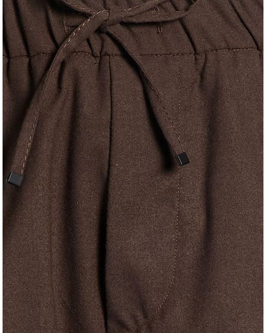 Myths Brown Pants Polyester, Viscose, Elastane