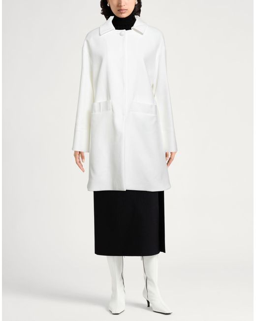 Herno White Overcoats & Trench Coats