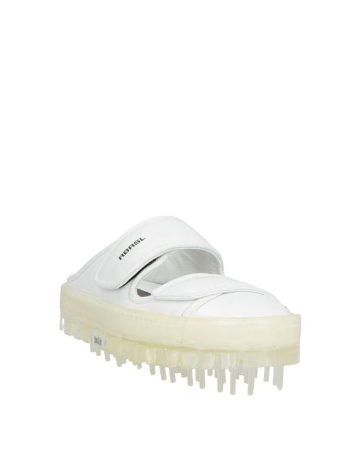 RBRSL RUBBER SOUL White Bold Mules & Clogs Leather