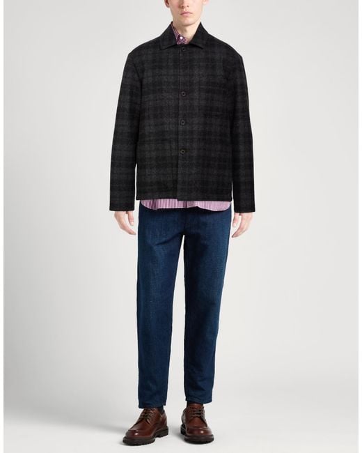 Drumohr Black Charcoal Jacket Virgin Wool for men