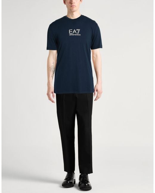 Emporio Armani Blue T-Shirt Viscose, Polyamide, Elastane for men