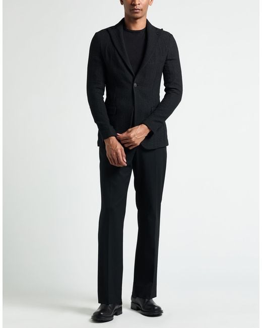 Messagerie Black Blazer Cotton, Polyester, Linen for men