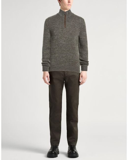 Fedeli Gray Military Sweater Cashmere for men