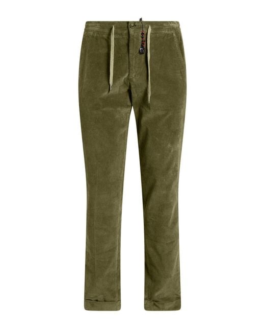 Marco Pescarolo Green Pants Cotton, Elastane for men