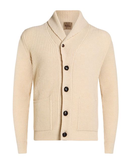 RAKKÌ WEAR Natural Ivory Cardigan Lambswool for men