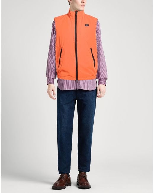 Paul & Shark Orange Jacket Polyester, Elastane for men