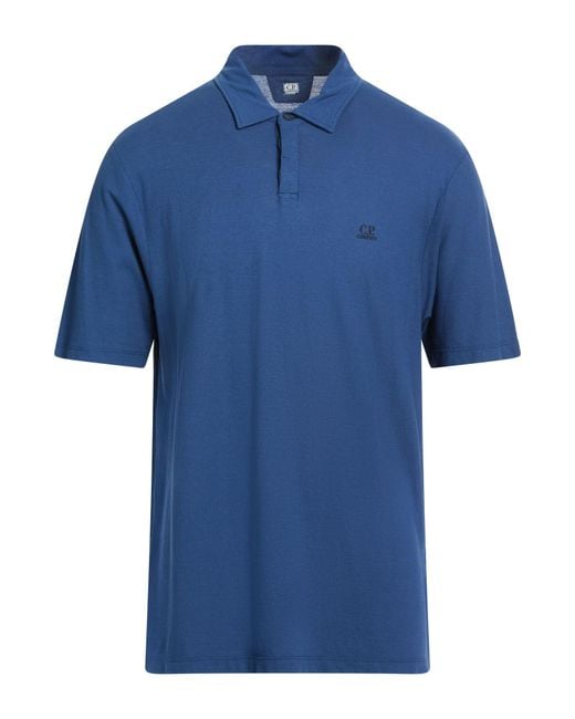 C P Company Blue Polo Shirt Cotton for men