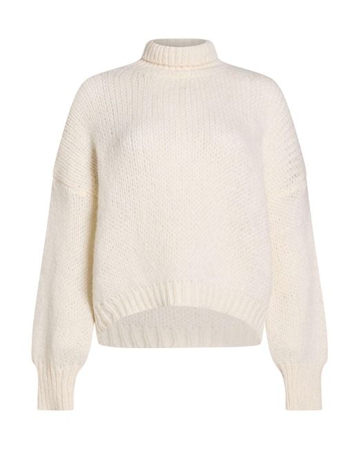 Roberto Collina White Turtleneck Baby Alpaca Wool, Polyamide, Wool